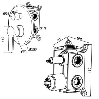 Душевой комплект Swedbe Platta 5543 хром